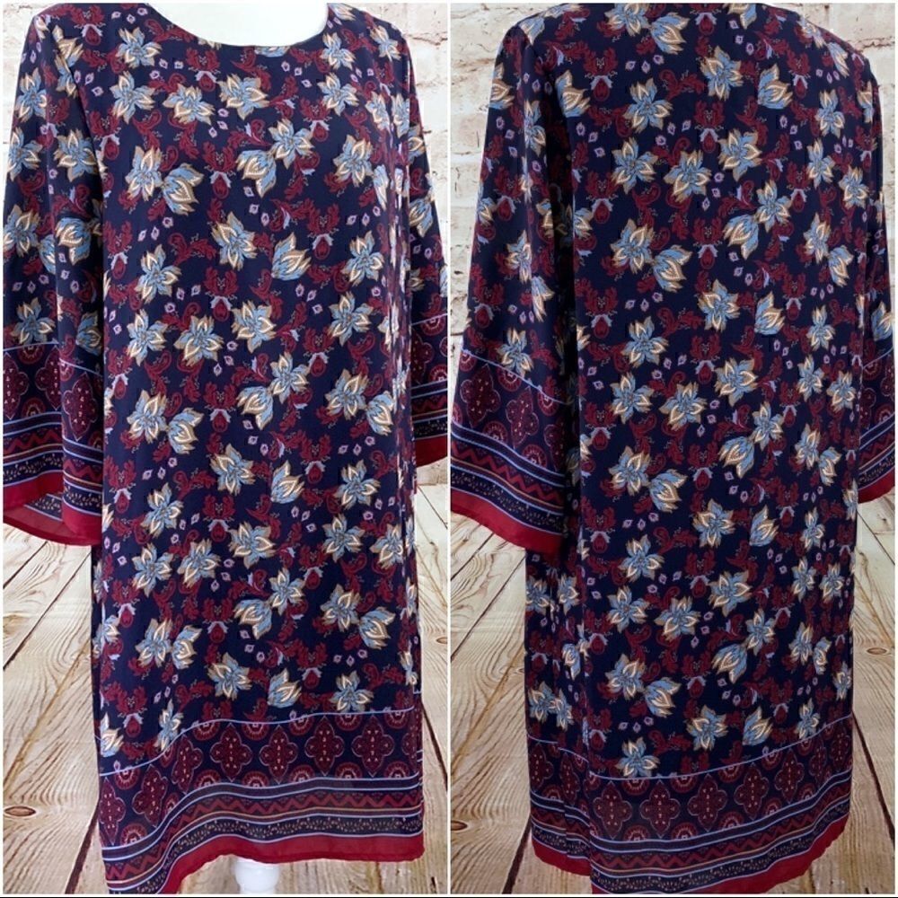 Everly floral kimono shift dress